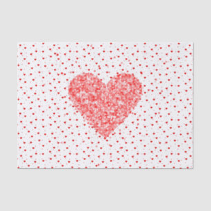 Red Glitzer Hearts Pattern Seidenpapier