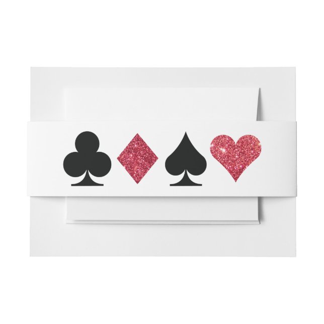 Red Glitzer Las Vegas Wedding Einladung Bellyband Einladungsbanderole (Vorderseite Beispiel)