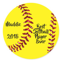 Red Glitzer Softball Sticks