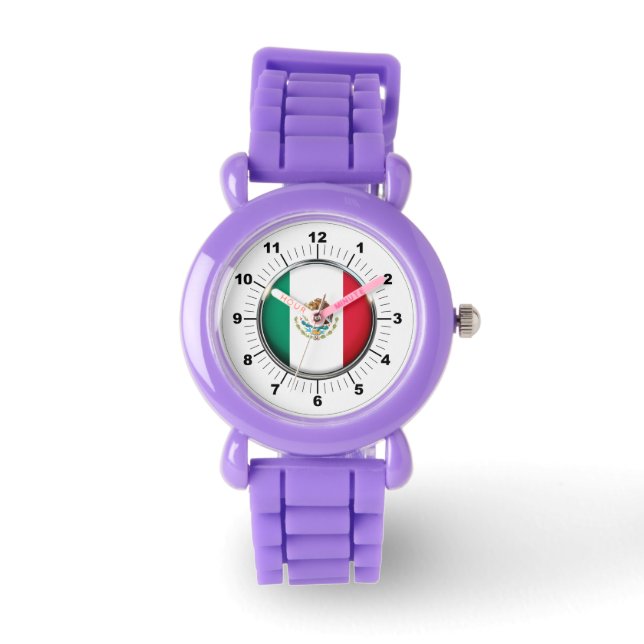 Red Glitzer Strap Watch in Mexiko Armbanduhr (Vorderseite)