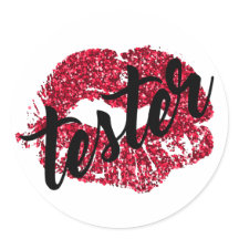 Red Glitzer Tester Labels