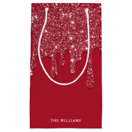 Red Glitzer Tropfen Individuelle Name Kleine Geschenktüte