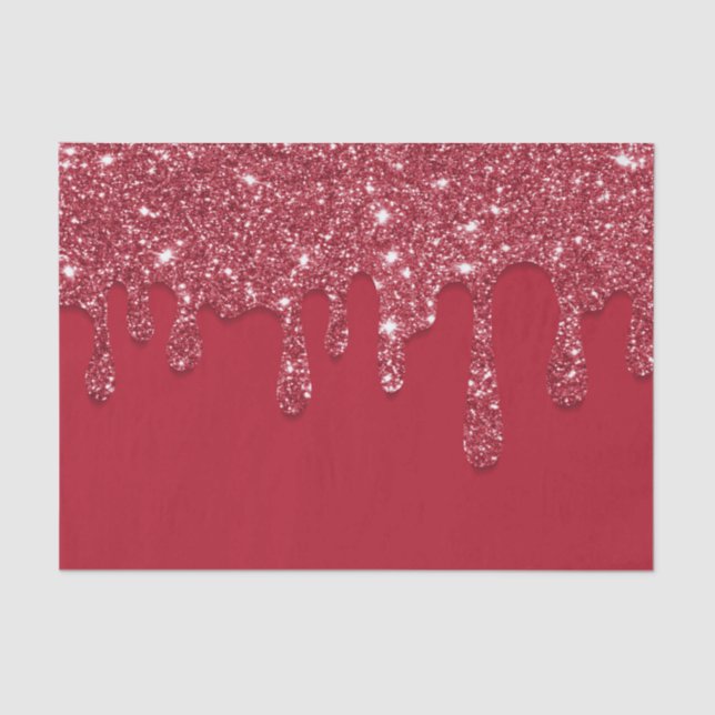 Red Glitzer Tropfen Seidenpapier (Vorderseite)