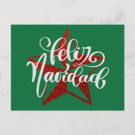 Red Glitzer Weihnachtsstern Postkarte