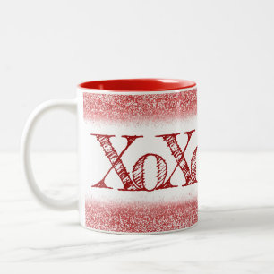 Red Glitzer XOXO Zweifarbige Tasse