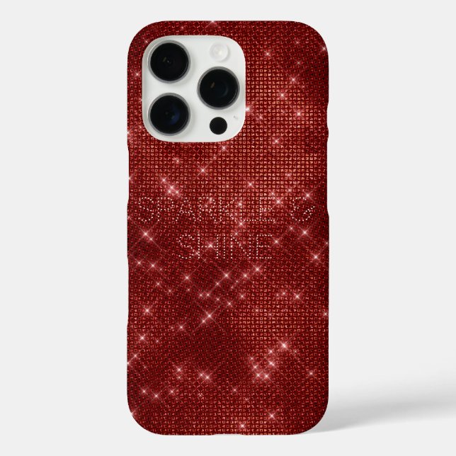 Red Glitzy Chic Glam Sparkle Case-Mate iPhone Hülle (Rückseite)