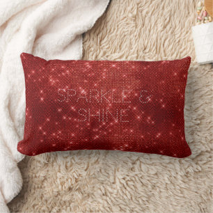 Red Glitzy Chic Glam Sparkle Lendenkissen