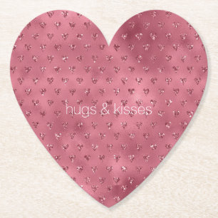 Red Glitzy Glitzer Hearts Untersetzer