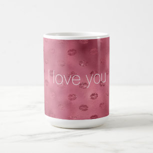 Red Glitzy Lips Liebe Kaffeetasse