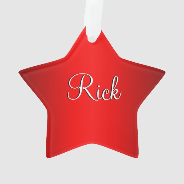 Red Glow Doppelname Ornament (Rückseite)