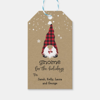 Red Gnome for Holidays Tag Geschenkanhänger