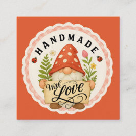 Red Gnome Handmade With Love Small Business  Begleitkarte