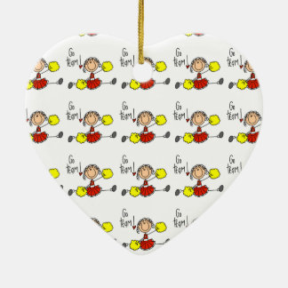 Red Go Team Cheerleader Keramik Ornament