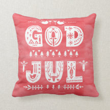 Red God Jul Swedish Christmas Scandi Style Script
