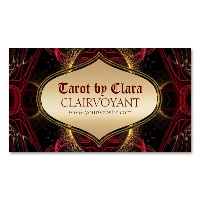 Red Goddess Temple Tarot  Magnetische Visitenkarte (Vorderseite)