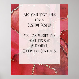 Red & Gold Abstraktes Alkoholgenuss Flüssigkeiten  Poster