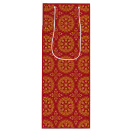 Red & Gold Arabesque Geschenktasche Geschenktüte Für Weinflaschen