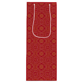 Red & Gold Arabesque Geschenktasche Geschenktüte Für Weinflaschen