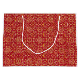 Red & Gold Arabesque Geschenktasche Große Geschenktüte