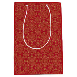 Red & Gold Arabesque Geschenktasche Mittlere Geschenktüte