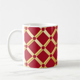 Red & Gold Arabesque Tasse