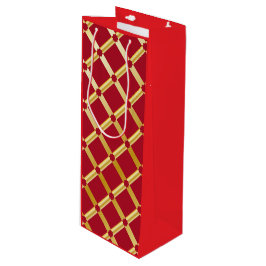 Red & Gold Arabesque Weinbeutel Geschenktüte Für Weinflaschen