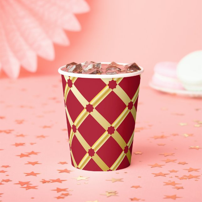 Red & Gold - Arabisch inspiriert Paper Cup Pappbecher (Insitu)