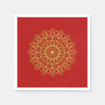 Red & Gold Arabisch inspiriert Paper Napkins