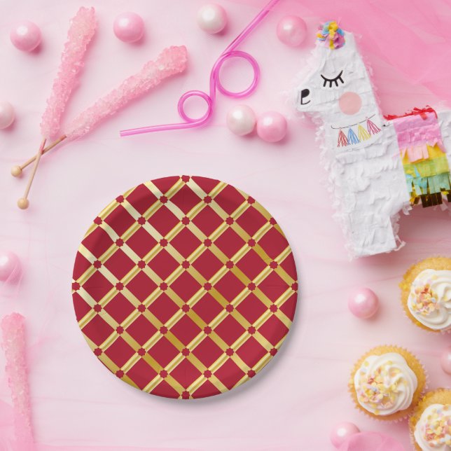 Red & Gold arabisch inspiriert Paper-Teller Pappteller (Party)