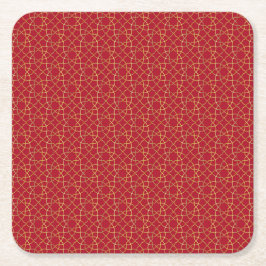 Red & Gold arabisch inspiriert Paper-Untersetzer Rechteckiger Pappuntersetzer