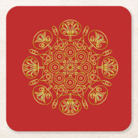 Red & Gold arabisch inspiriert Paper-Untersetzer