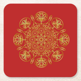 Red & Gold arabisch inspiriert Paper-Untersetzer Rechteckiger Pappuntersetzer
