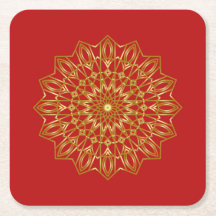 Red & Gold arabisch inspiriert Paper-Untersetzer