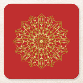 Red & Gold arabisch inspiriert Paper-Untersetzer Rechteckiger Pappuntersetzer