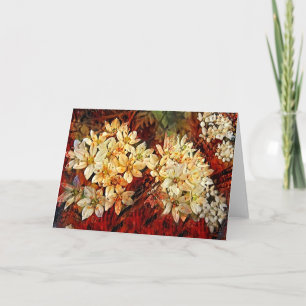 Red Gold Blume Art Note Card Karte