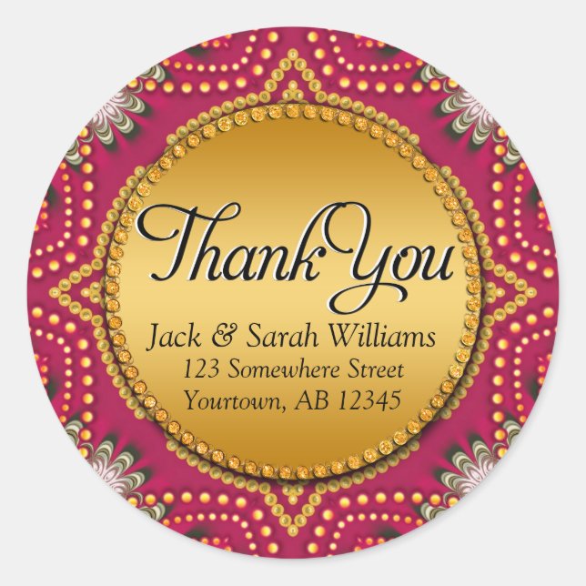 Red Gold Bohemisch Vielen Dank, Aufkleber (Vorderseite)