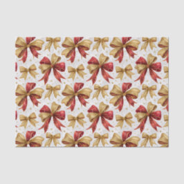 Red Gold Bows Christmas Seidenpapier