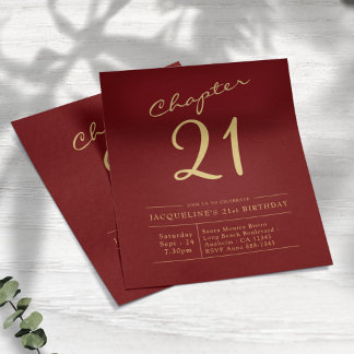 Red Gold Budget 21. Geburtstag Einladung Flyer