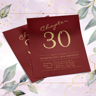 Red Gold Budget 30. Geburtstag Einladung Flyer