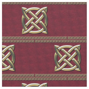 Red & Gold Celtic Knot Stoff