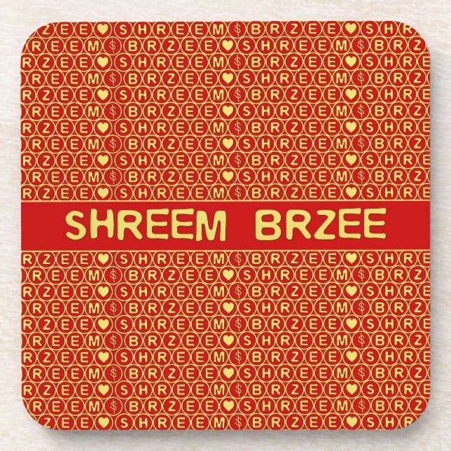 Red Gold Chant Shreem Brzee zieht Wohlstand an Getränkeuntersetzer (Vorderseite)