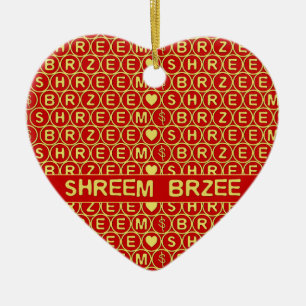 Red Gold Chant Shreem Brzee zieht Wohlstand an Keramik Ornament