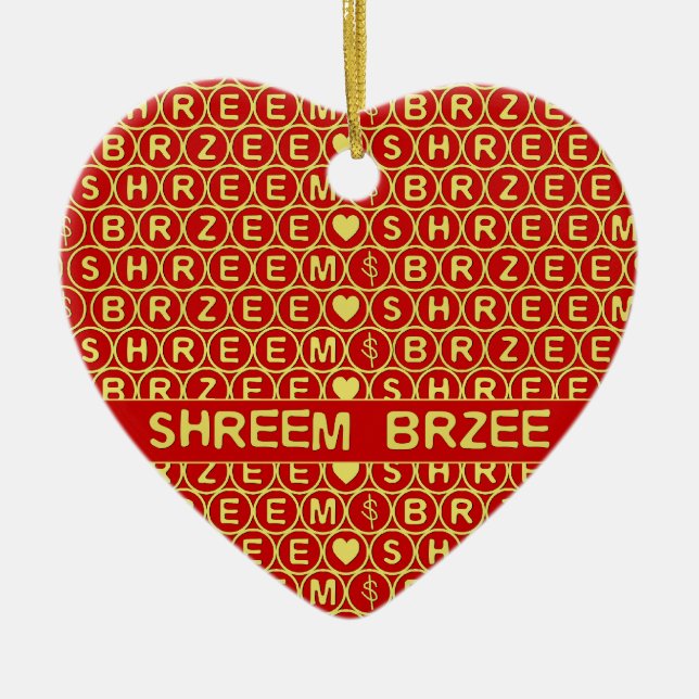 Red Gold Chant Shreem Brzee zieht Wohlstand an Keramik Ornament (Vorne)