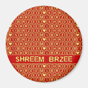 Red Gold Chant Shreem Brzee zieht Wohlstand an Magnet
