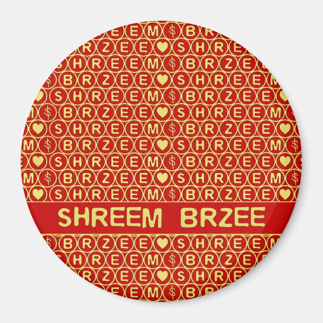 Red Gold Chant Shreem Brzee zieht Wohlstand an Magnet (Vorne)