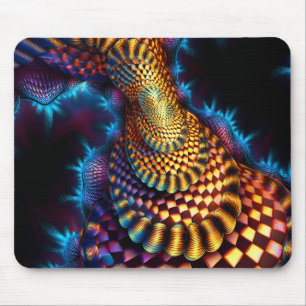 Red & Gold Checkered Mandelbrot Fraktal Mousepad