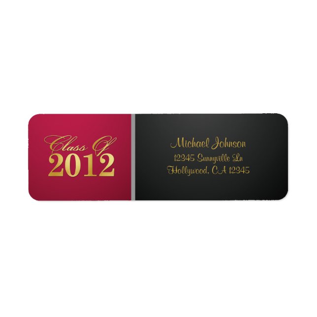 Red / Gold Class of 2012 Return Address Label (Vorne)