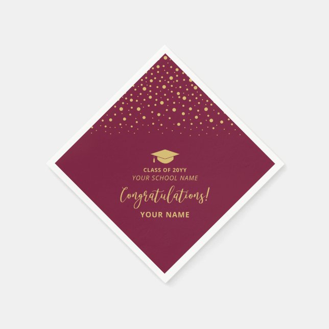 Red Gold Class Party Serviette (Ecke)