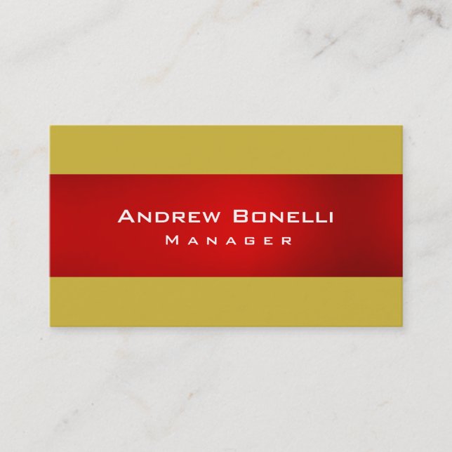 Red Gold Color Creative Manager Business Card Visitenkarte (Vorderseite)