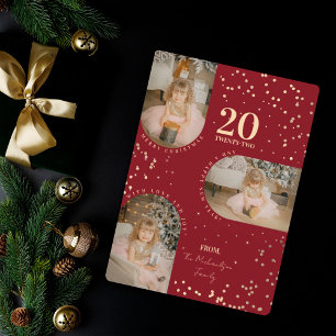 Red Gold Confetti Arch Fotos Weihnachtsfest Feiertagskarte